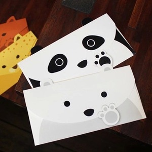 节日祝福卡片可爱萌动物三折卡片卡通信封儿童节创意贺卡红包信封
