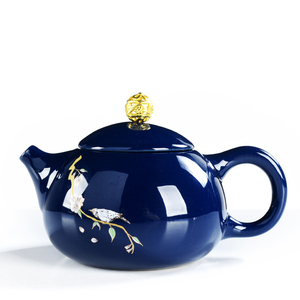 新中式霁蓝功夫茶具套装茶道零配件茶壶茶杯公道杯简约六君子搭配