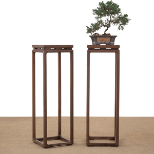 bauhouse旗舰店天猫新中式花架落地式实木花台客厅阳台绿萝盆景