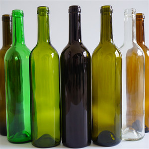 葡萄酒瓶750ml红酒瓶装饰酒瓶酒具透明茶色蓝色绿色泡酒瓶 玻璃瓶