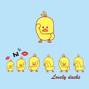 抖音爆款小黄鸭图案柯式烫画贴a级热转印烫印图案定做diy定制布贴
