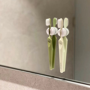 牙刷置物架壁挂式简约免打孔浴室卫生间牙具套装吸盘式镜子置物架