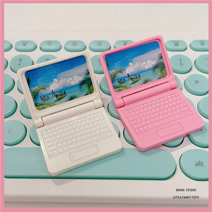 12迷你微缩笔记本电脑迷你世界ob11娃屋道具bjd创意模型玩具蔡蔡籽