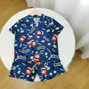 汗蒸服纸样 短袖夏天家居服装裁剪图纸儿童亲子装情侣装睡衣 教程