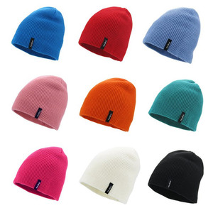 NOABAT儿童帽子秋冬季男女童针织帽糖果色全棉线套头帽休闲滑雪帽