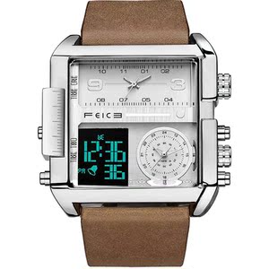 飞克feice运动手表男潮流大表盘多功能石英表夜光防水精钢表