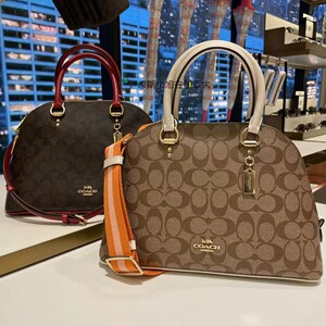 颂一清淘宝美国直邮 coach奥莱katy老花拼色贝壳包手提包斜挎包2558