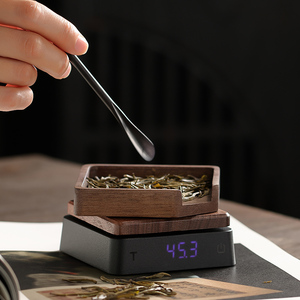 新款茶叶称小型实木电子秤克称 茶道精准量茶器食物克数称称茶器