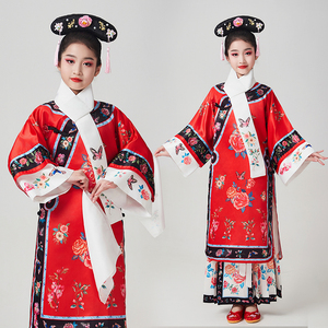 还珠格格服装儿童清朝古装满族有一个姑娘演出服女童六一公主摄影