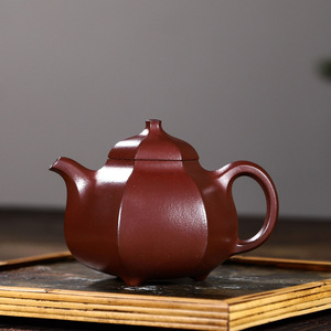 台湾回流宜兴紫砂壶一厂早期紫砂名家施小马手工底槽清六方乳鼎壶