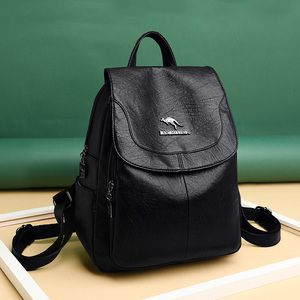 新款袋鼠双肩包女2022真皮时尚大气旅游女士妈妈小背包大容量女包