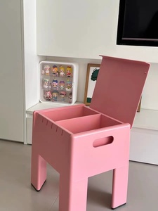 韩式spaceage太空矮凳简约奶油色ins小户型粉色收纳柜换鞋小凳子
