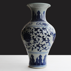 景德镇陶瓷罐仿古手绘青花瓷花瓶摆件家居客厅插花电视柜装饰摆设