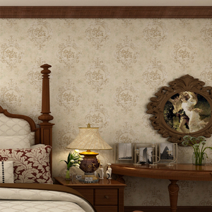 欧式大花复古无缝客厅背景卧室圆形花纹墙纸美式乡村田园拍摄壁布