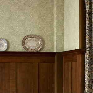 原创美式墙纸万寿菊客厅卧室墙布壁布金盏花壁纸单色剪影经典复古