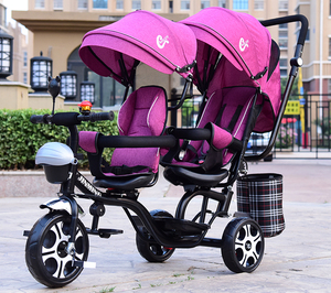 金鸣双胞胎三轮车儿童双人座脚踏车双胞胎婴儿推车1-7岁宝宝车