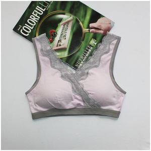 插片胸衣文胸纹胸可拆卸纹胸乳罩一件哺乳胸罩乳罩内衣交叉胸罩
