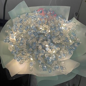 满天星灯光手工花束diy材料串珠圣诞创意礼品 闺蜜生日礼物送女孩