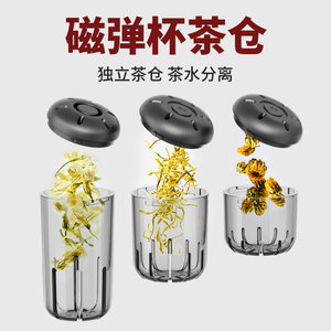 诺百纷磁弹茶仓茶滤茶隔器茶叶过滤配件磁吸子弹仓茶水分离神器