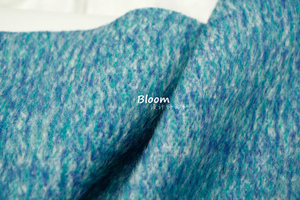 加厚高含毛 湖蓝色+草绿混色双面阿尔巴卡羊绒顺毛毛料羊毛呢布料