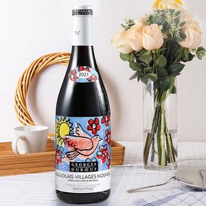 博若莱新酒乔治杜博夫红酒 法国2021年村庄级aoc薄若莱干红葡萄酒