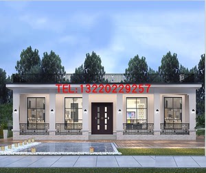 新农村小别墅设计图纸平房一层五5间乡村自建房房子真房单层洋房