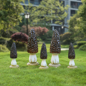 户外仿真羊肚菌雕塑玻璃钢草坪装饰幼儿园种植物基地蘑菇模型摆件