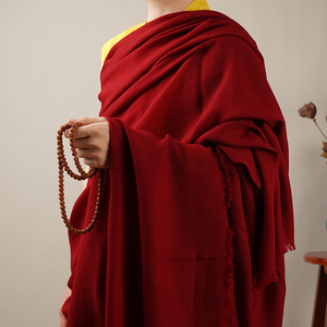 【羊绒披单】喇嘛僧服藏传披单西藏佛教和尚居士服大披肩服饰