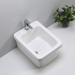 陶瓷洗脚盆 足浴盆洗脚池 卫生间瓷器沐足盆泡脚盆家用落地