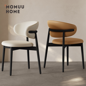 MOMUU北欧实木餐椅家用简约现代餐桌椅子轻奢高级设计师靠背椅子