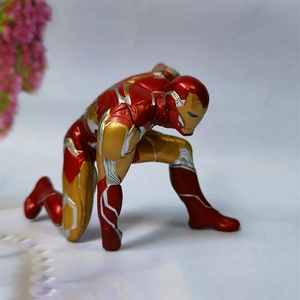 漫威复仇者联盟钢铁侠mk50跪姿砸地造型压泡面神器模型手办摆件