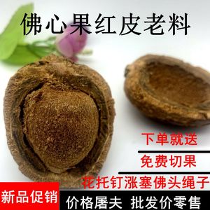 天然佛心果菩提子原籽红皮老料白粉色金包玉老油料超大果把件饰品