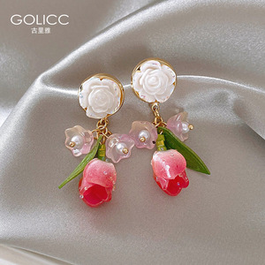 8038人付款淘宝古风红色彼岸花耳钉曼珠沙华配汉服饰品超仙气质流苏