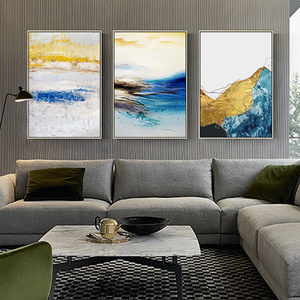 3581装饰画客厅沙发背景墙三联挂画现代简约纯喷绘油画布抽象画