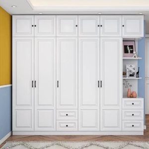 韩式现代推拉衣柜卧室组合储物田园衣橱简约白色二3四5门大衣柜