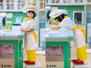 儿童厨师服幼儿厨师演出服小孩游戏职业体验服装少儿小厨师扮演服