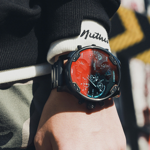 正品迪赛龙男士手表超大表盘变色龙偏光潮流炫酷霸气石英腕表7395