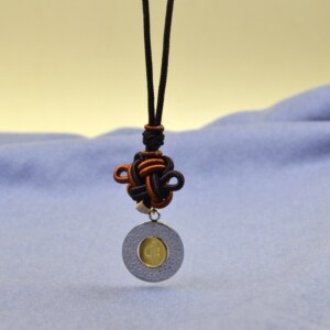 旋转不锈钢 文殊五字真言 吊坠  善心莲心