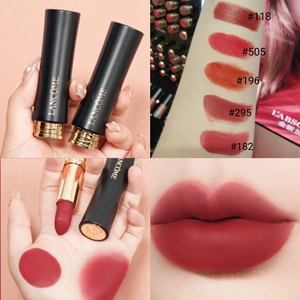 兰蔻菁纯丝绒柔雾面哑光黑管唇膏小蛮腰口红295奶茶色196 888 193