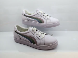 千佰莉2019春牛皮平底加大码特大号运动女鞋小白鞋90991016764t