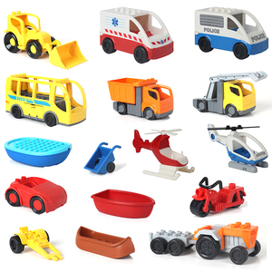 大颗粒塑料积木拼插拼装玩具配件散件飞机工程车小汽车巴士推土机