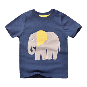 卡通小象图案儿童短袖t恤夏装男宝宝上衣半袖打底衫t恤