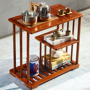 红木移动茶水车茶水车茶几新中式茶台实木边几花梨木刺猬紫檀角几