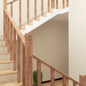 奇步现代新中式实木楼梯扶手立柱自装环保原木素雅简约实木立柱