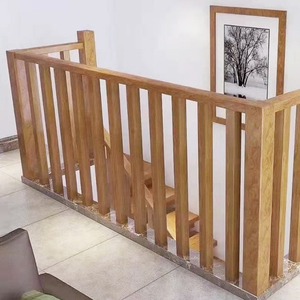 实木楼梯护栏扶手立柱阳台栏杆阁楼防护围栏烤漆自然原木简约现代