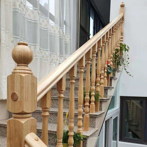 原木清水色烤漆楼梯扶手实木立柱栏杆室内家用简约现代阁楼复式