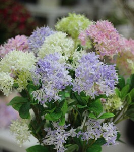 l法式清新仿真花 白色客厅夕雾花 装饰样板房紫色花绢花假花