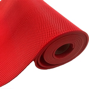 进门垫子地垫入户门PVC可裁剪大红色网格防滑塑料地毯镂空家用潮