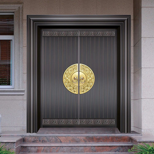农村建房用纯铜真铜门中式门进户双开四开对开仿铜锌合金别墅大门