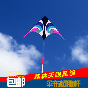 天眼伞布风筝潍坊大型风筝基林品牌可挂灯挂尾三角风筝包邮